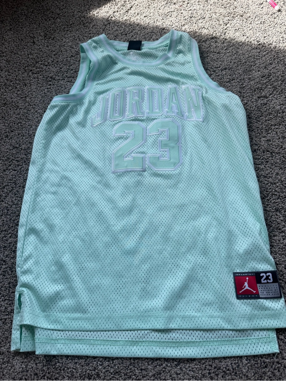 Jordan Mint Green 23 Mesh Basketball Jersey